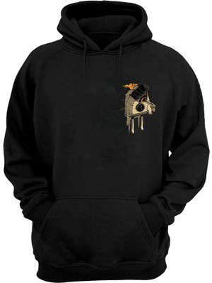 The Wert Unisex Alarm Clock That Doesn't Ring Baskılı Siyah Normal Kalıp Şardonlu Kalın Sweatshirt