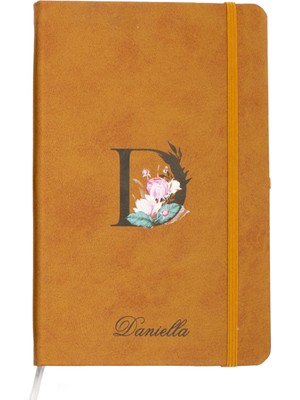 Giftcrea Kişiye Özel Lastikli Termo Deri Çizgili Defter Set , Isme Özel Kişiselleştirilebilir Hediye