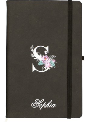 Giftcrea Kişiye Özel Lastikli Termo Deri Çizgili Defter Set , Isme Özel Kişiselleştirilebilir Hediye