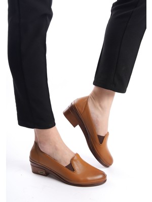 Tamdabu Ayakkabı  Deri Anatomik Taban Comfort Taba Kadın Ayakkabı TMD202465