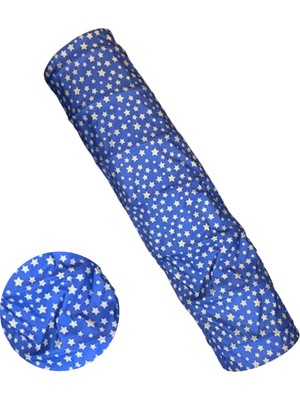 Miyav Yıldız Desenli Uzun Kedi Tüneli 125 Cm Güvenli Kedi Oyun Alanı Katlanabilir Dayanıklı Kedi Tüneli
