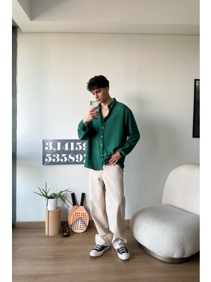 Flaw Chill Cozy Relax Fit Yeşil Gömlek