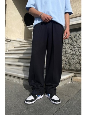 Flaw Relax Fit Lacivert Gabardin Pantolon