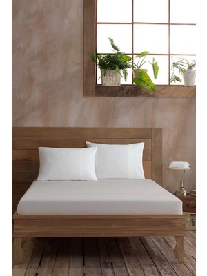 Ranfors Pamuk Fitted Çift Kişilik Çarşaf 120X200CM Ekru