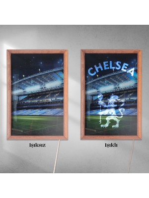 Veraart Işıklı Pleksi Futbol Temalı Sürpriz Tablo Chelsea Fc Dekoratif Ayaklı Biblo