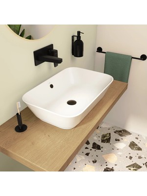 Vitra Dikdörtgen Çanak Lavabo 60 cm Deliksiz Su Taşma Delikli 7425B003-0012