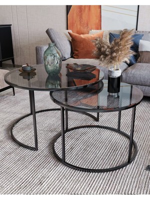 Milas Orta Sehpa - Füme Cam