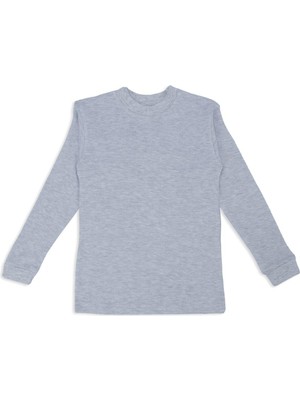 Bebelop Unisex Erkek Kız Çocuk Uzun Kollu Düz Sweatshirt Bisiklet Yaka Badi