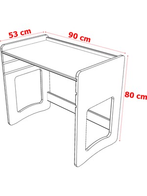 Zeo Wood Design Yükseklik Ayarlı, Mdf Çalışma Masası 90*53 cm Beyaz