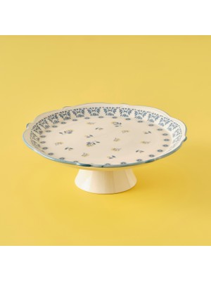 Bella Maison Mabel Stoneware Kek Standı Mavi (32 Cm)