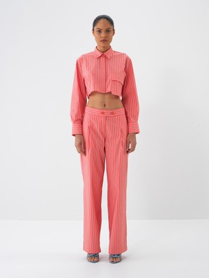 Xint Kadın Nar Çiçeği Pamuk Dokulu Regular Fit Pantolon