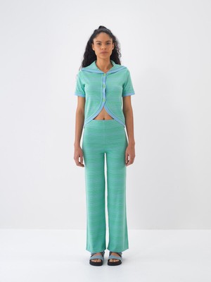 Xint Kadın Mavi Doğal Dökümlü Regular Fit Pantolon