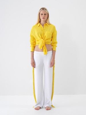 Xint Kadın Beyaz Pamuk Dokulu Regular Fit Sweat Pantolon