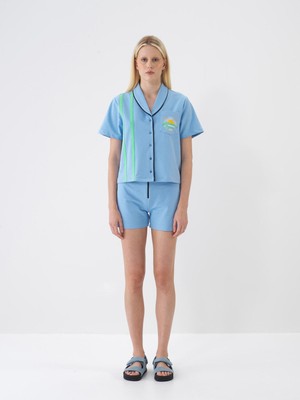 Xint Kadın Mavi Regular Fit Pamuklu Şort