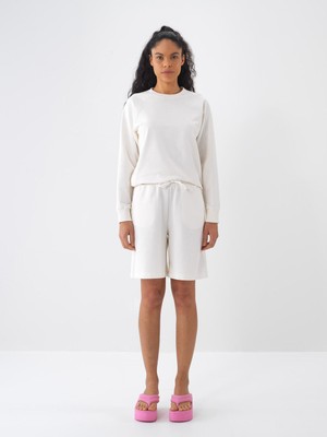 Xint Kadın Ekru Regular Fit Pamuklu Şort