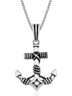 Kick Shop 925 Ayar Gümüş Denizci Çapası Gümüş Kolye