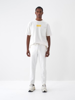 Xint Erkek Ekru Pamuk Dokulu Slim Fit Sweat Pantolon