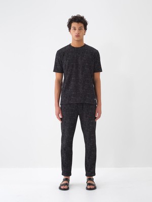 Xint Erkek Siyah Pamuk Dokulu Regular Fit Sweat Pantolon
