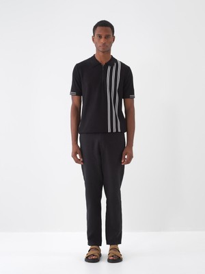 Xint Erkek Siyah %100 Keten Regular Fit Pantolon