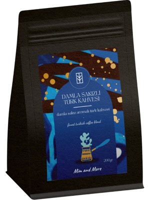 Mim and More Mastic Gum Turkish Coffee,  Damla Sakız Aromalı Türk Kahvesi, 200 Gr