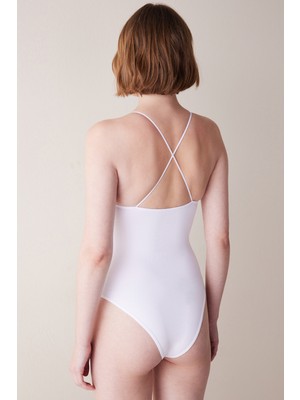 Seamless Beyaz Bodysuit