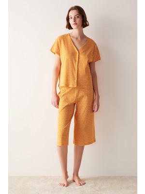 Penti Flora Orange Sarı Kapri Pijama Takımı