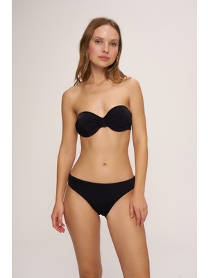 Pierre Cardin Dolgulu Straplez Bikini Kadınlar İçin Şık Siyah Tasarım %80 Polyamide
