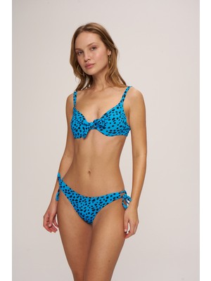 Pierre Cardin Ibis Dolgulu Bikini Takım Mavi Leopar Desenli Kadın 80% Polyamide 20% Elastane