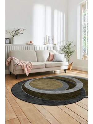 Evdeya Dijital Baskılı Kaymaz Yıkanabilir Lazer Kesim Şık Mutfak Salon Halısı, Lazer-05-Kahve,