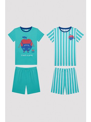 Penti Erkek Çocuk Apples Çok Renkli Pamuklu 2li Pijama Takımı