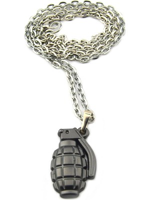 Poligun El Bombası - Grenade - Kolye - Mat Siyah