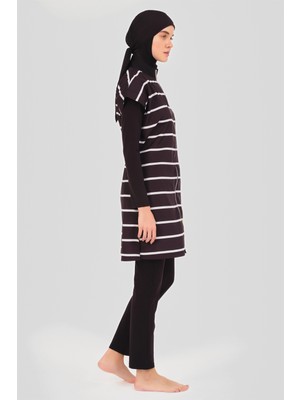 Alfasa Dümen Çizgili Tesettür Mayo