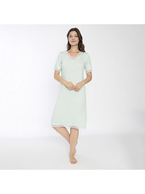 Confeo C840-706 Kadın Viskon Dantelli Kısakol Gecelik