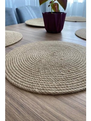 Nishev.com Evini Sev 6'lı Bambu Amerikan Servis Hasır 1. Kalite Örgü Yanmaz Tabak Tava Tencere Altlığı 34 x 34 cm