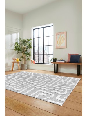 Evdeya Dijital Kaymaz Taban Yıkanabilir Sade Düz Desen Yolluk Mutfak Salon Halısı, Sade-09-Gri,