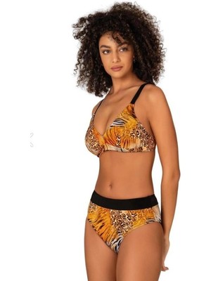 Rapapa Endeep Kadın Kaplan Desen Toparlayıcı Bikini Takımı 22336