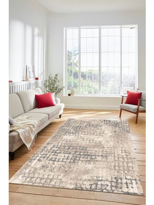 Evdeya Dijital Baskılı Kaymaz Taban Yıkanabilir Sade Motifli Yolluk Mutfak Salon Halısı Sade-16-Vizon