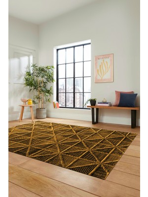 Evdeya 3D Dijital Kaymaz Taban Yıkanabilir Sade Motifli Yolluk Mutfak Salon Halısı, Sade-12-Kahve,