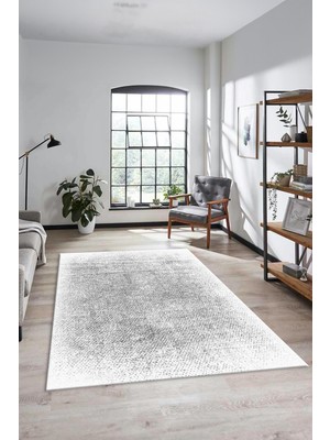 Evdeya Dijital Baskı Kaymaz Yıkanabilir Sade Düz Renk Tasarım Yolluk Mutfak Salon Halısı, Sade-43-Gri,