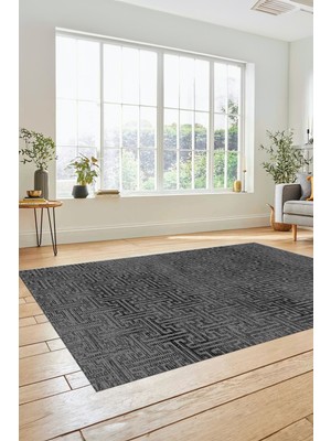 Evdeya Dijital Baskı Kaymaz Yıkanabilir Sade Düz Desen Yolluk Mutfak Salon Halısı, Sade-38-Gri,