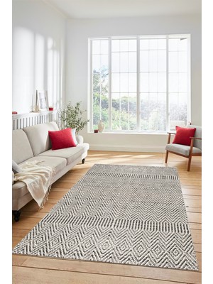 Evdeya Dijital Baskılı Kaymaz Taban Yıkanabilir Sade Desen Yolluk Mutfak Salon Halısı Sade-18-Krem