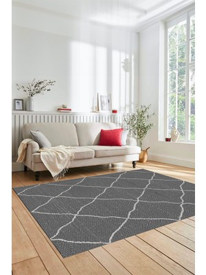 Evdeya Düz Renk Dijital Kaymaz Yıkanabilir Sade Yolluk Mutfak Koridor Salon Halısı, Sade-22-Gri,