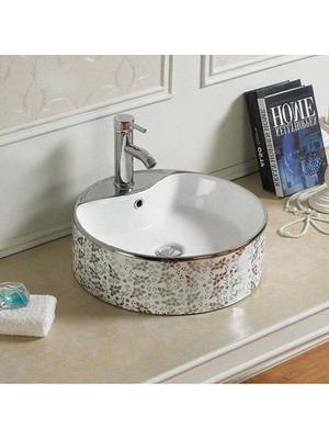 Puroser Hürrem Silver Seramik Çanak Lavabo