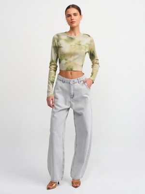 Dilvin 71450 Kar Yıkama Gri Skater Denim Pantolon-Gri