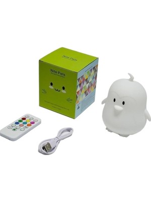 Biruixuan Penguen Müzik Lamba Oyuncu USB Karikatür Silikon Rgb Çocuklar Çocuklar Için LED Gece Işık Bebek Hediye | LED Gece Işıkları (Yurt Dışından)