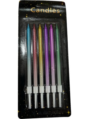 Kidspartim Çok Renkli Mum 6 Lı 12 cm