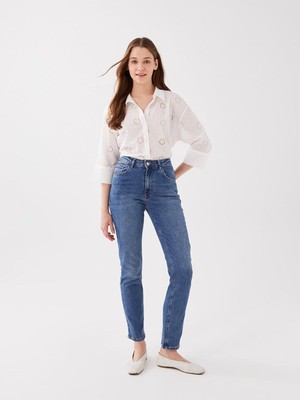 Lc Waikiki Lcw Jeans Yüksek Bel Straight Fit Kadın Jean Pantolon