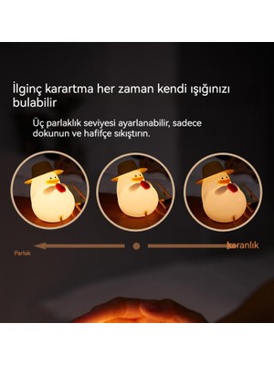 Maskot Yeni Zamanlama Göz Koruması Çocuk Karikatür Silikon Ördek Gece Lambası (Yurt Dışından)