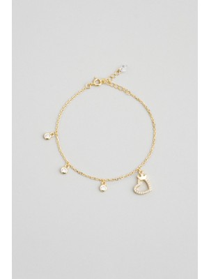 So CHIC Queen 18 Ayar Sarı Altın Kaplama 19 Cm Gümüş Minimal Bileklik