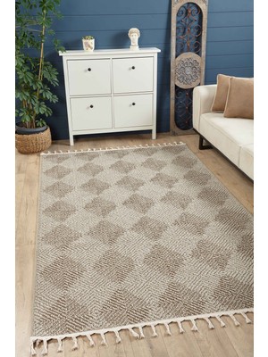 Venucci Home & Living Joya Serisi Desenli Dokuma Halı 80 x 500 cm Yıkanamaz Gri Tabanlı